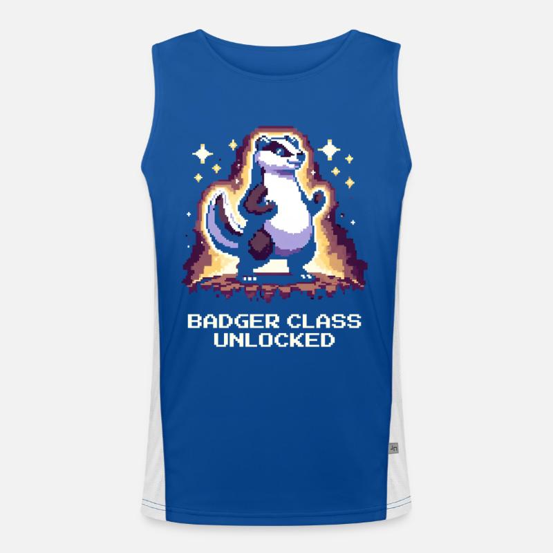 Badger Class Unlocked | Dachs, RPG Humor Funktionelles Kontrast-Tank Top für Männer 