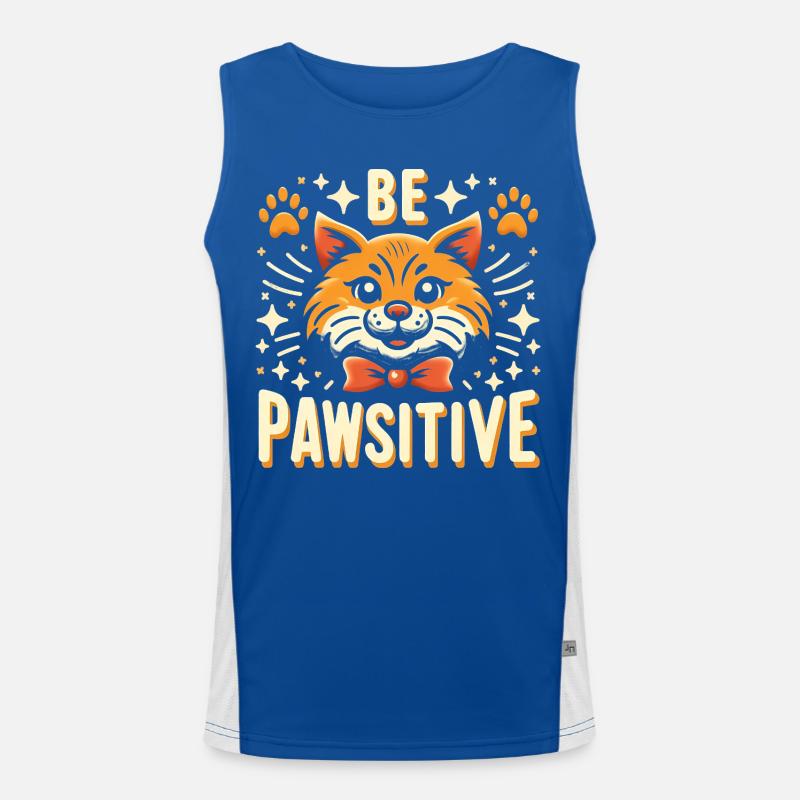 Be pawsitive cute cat Men's Functional Contrast Tank Top 
