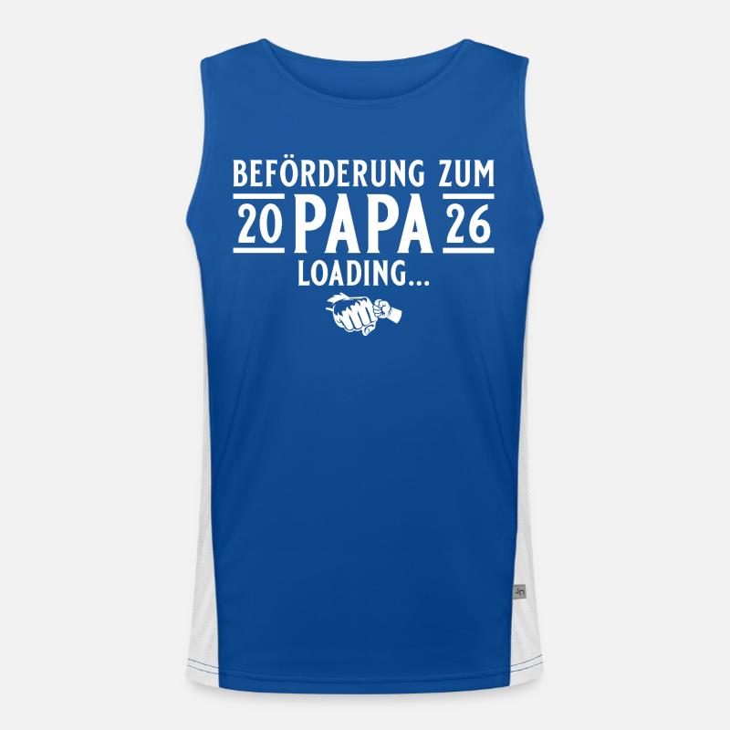 Papa 2026 loading - Werdender Vater Funktionelles Kontrast-Tank Top für Männer 