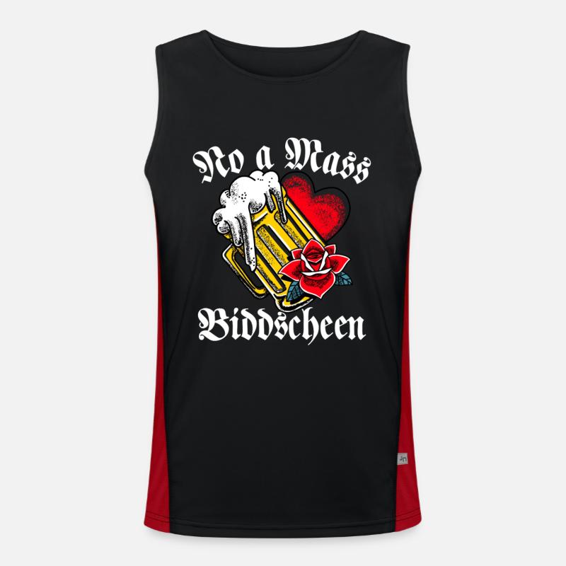 Bavarian Beer Saying October - Men's Functional Contrast Tank Top  - black/red