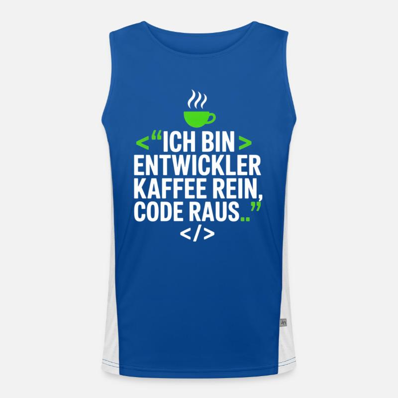 Developer Coffee Saying Men's Functional Contrast Tank Top 