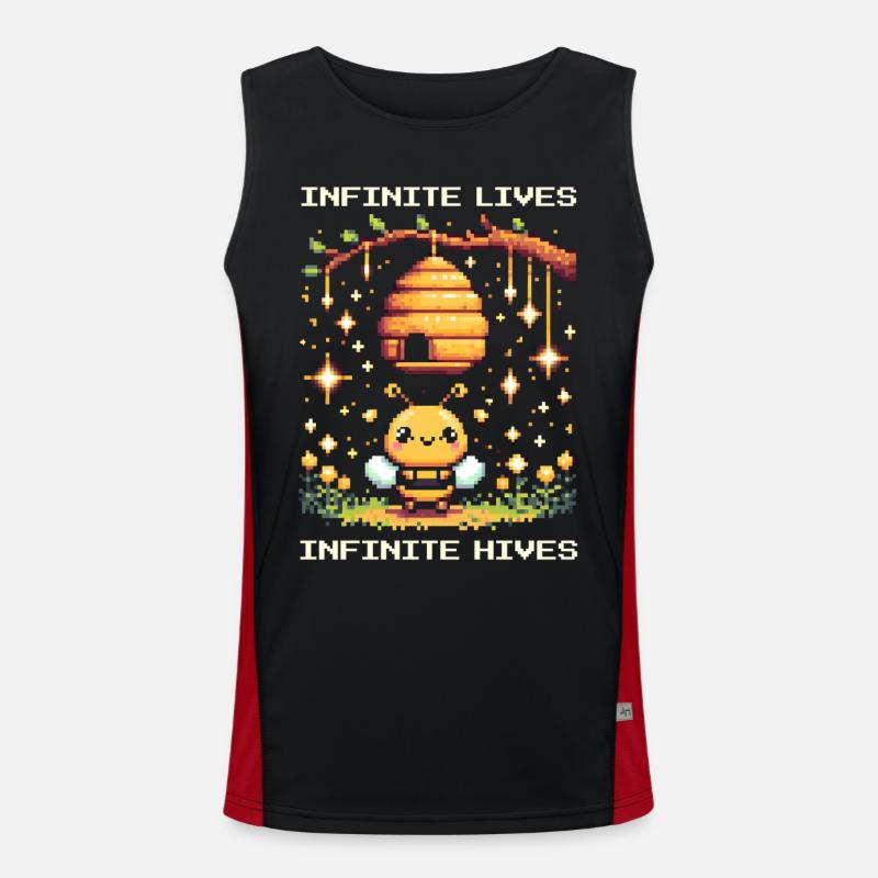Endless lives – endless beehives | Beekeepers - Men's Functional Contrast Tank Top - black/red