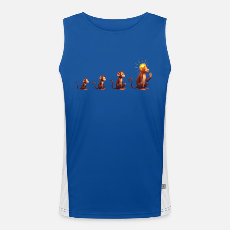 Evolution der Affen mit Sonnenkopf Funktionelles Kontrast-Tank Top für Männer 
