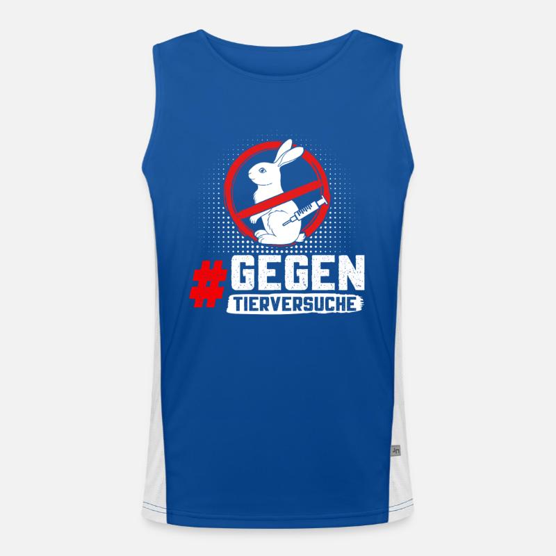 Animal protection STOP ANIMAL TESTING AGAINST TESTING Men's Functional Contrast Tank Top 
