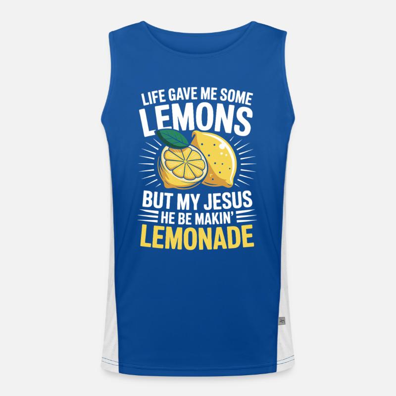 La vie m’a donné quelques citrons, mais mon Jésus qu’il soit Débardeur respirant contrasté Homme 