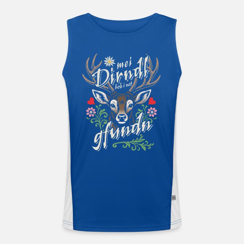 Mei Dirndl hob i net gfundn, Dirndl Ersatz, Tracht Men's Functional Contrast Tank Top 