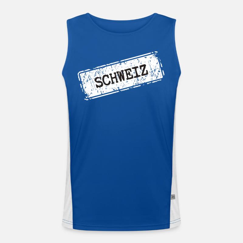 Schweiz Stempel Design Funktionelles Kontrast-Tank Top für Männer 