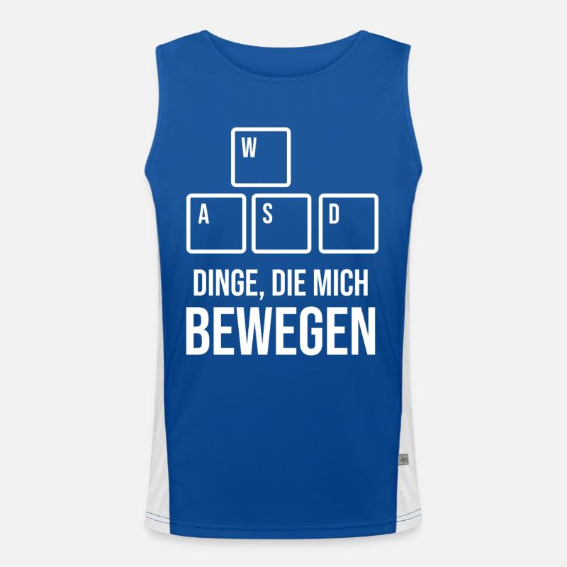 WASD - Dinge die mich bewegen - Gaming PC Keyboard Funktionelles Kontrast-Tank Top für Männer 