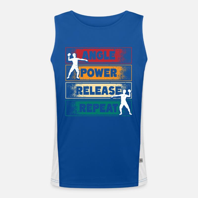 Kugelstoßen Kugelstoß Angle Power Release Funktionelles Kontrast-Tank Top für Männer 