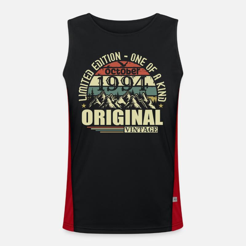october 1994 - 31st birthday gift october - Men's Functional Contrast Tank Top - black/red