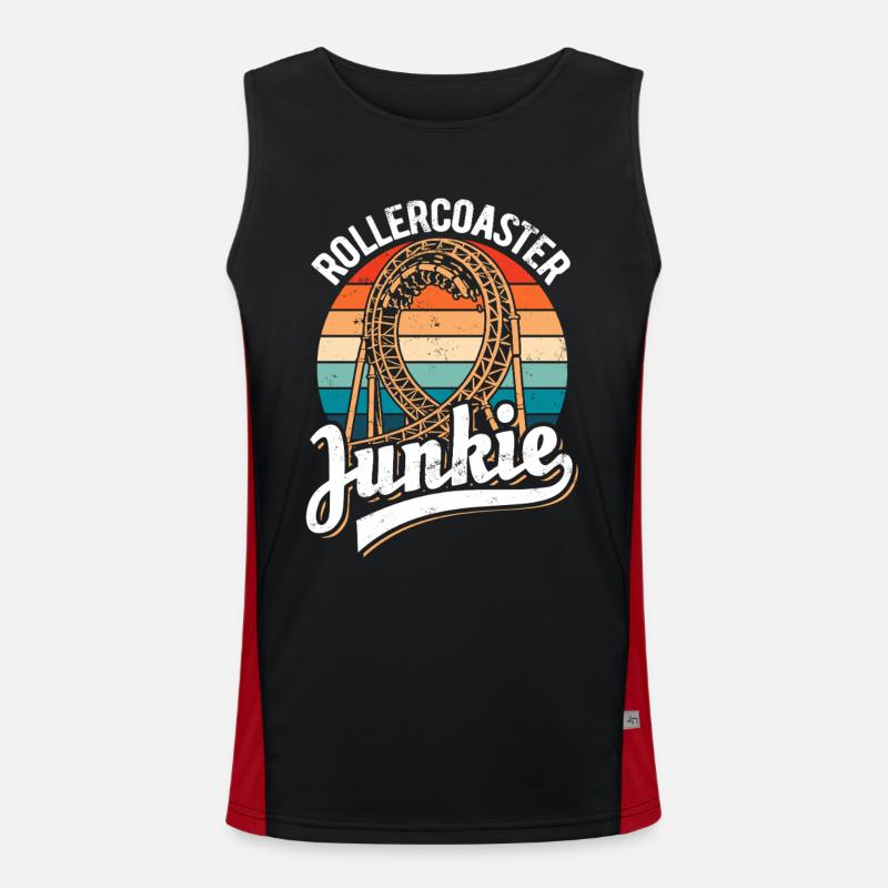 Rollercoaster Junkie - Roller Coaster - Loop Men's Functional Contrast Tank Top 