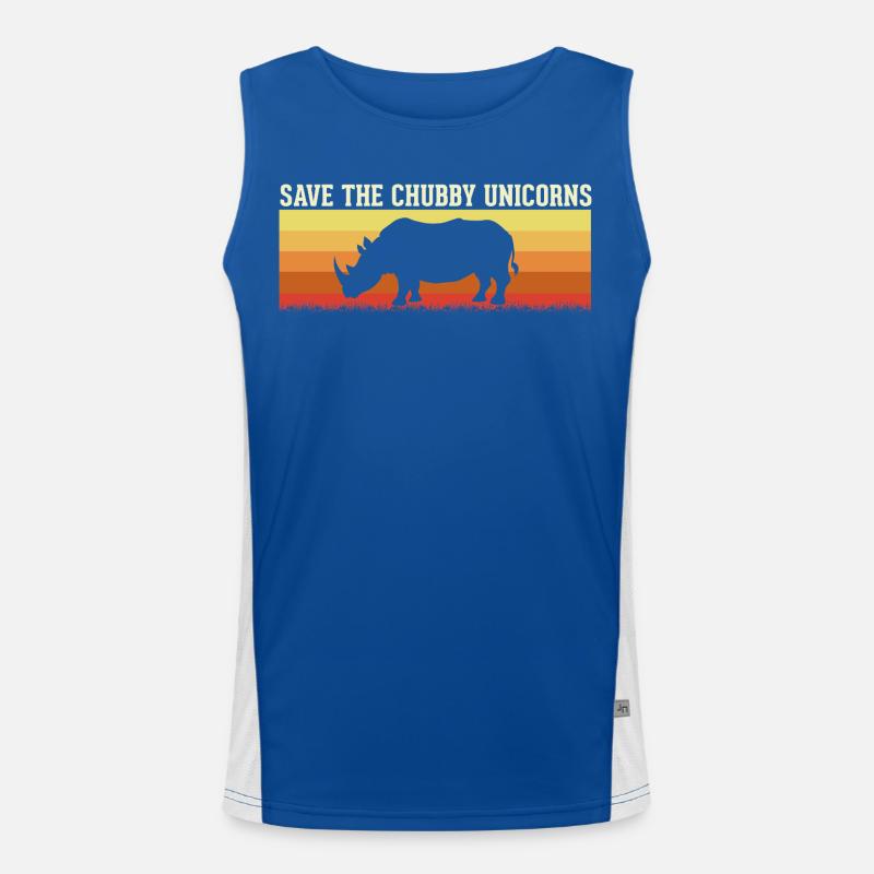 Save the Chubby Unicorn animals  Funktionelles Kontrast-Tank Top für Männer 