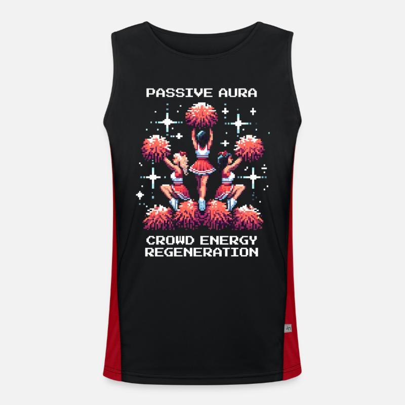 Passive Aura: Crowd Energy Boost | Cheerleading - Men's Functional Contrast Tank Top  - black/red