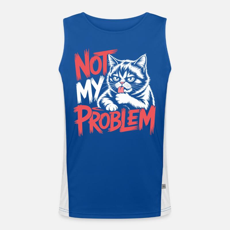 Not My Problem Cat Men's Functional Contrast Tank Top 