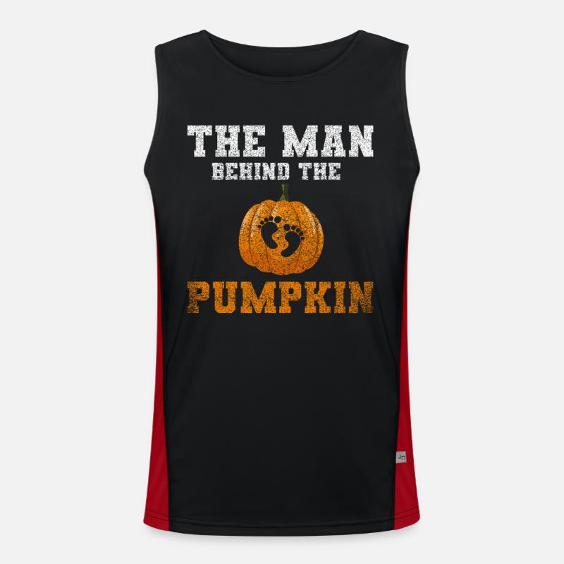 Pumpkin Man Parenthood Design - Men's Functional Contrast Tank Top - black/red