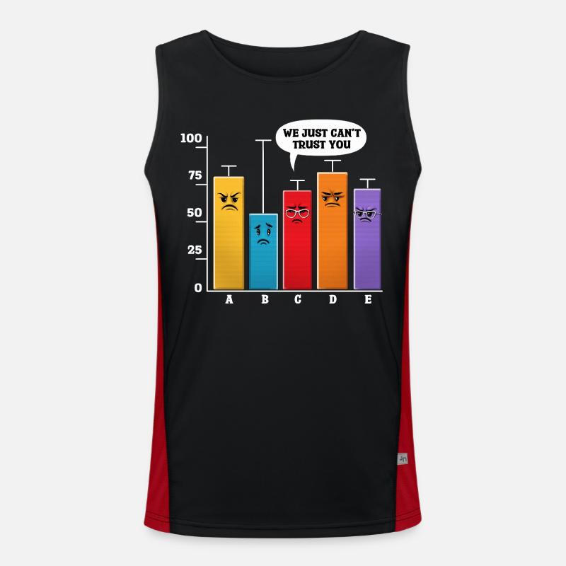 Data Science Analysis - Men's Functional Contrast Tank Top  - black/red