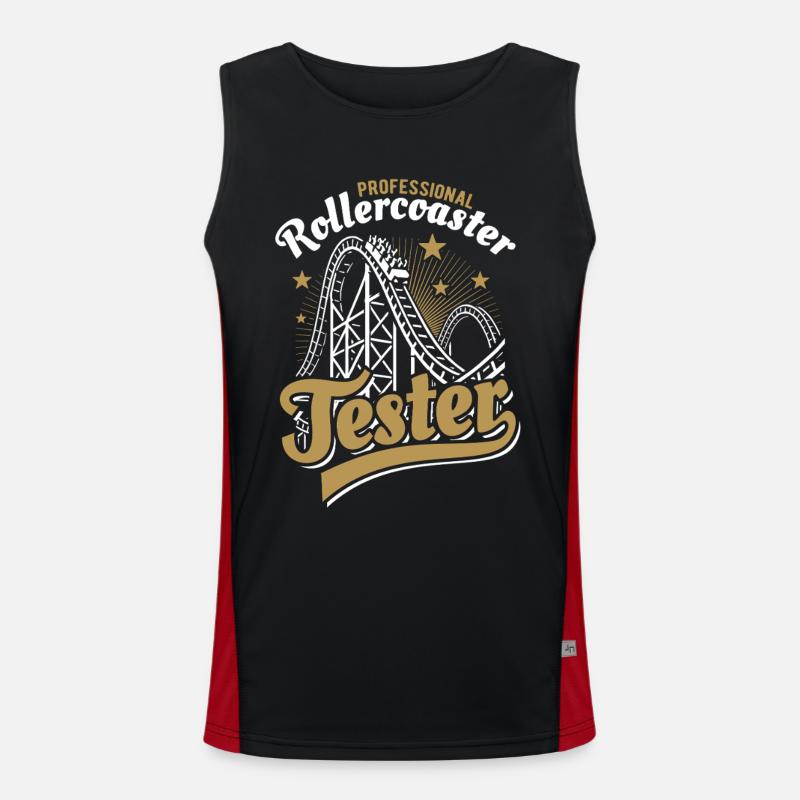 Professional roller coaster tester - Men's Functional Contrast Tank Top  - black/red