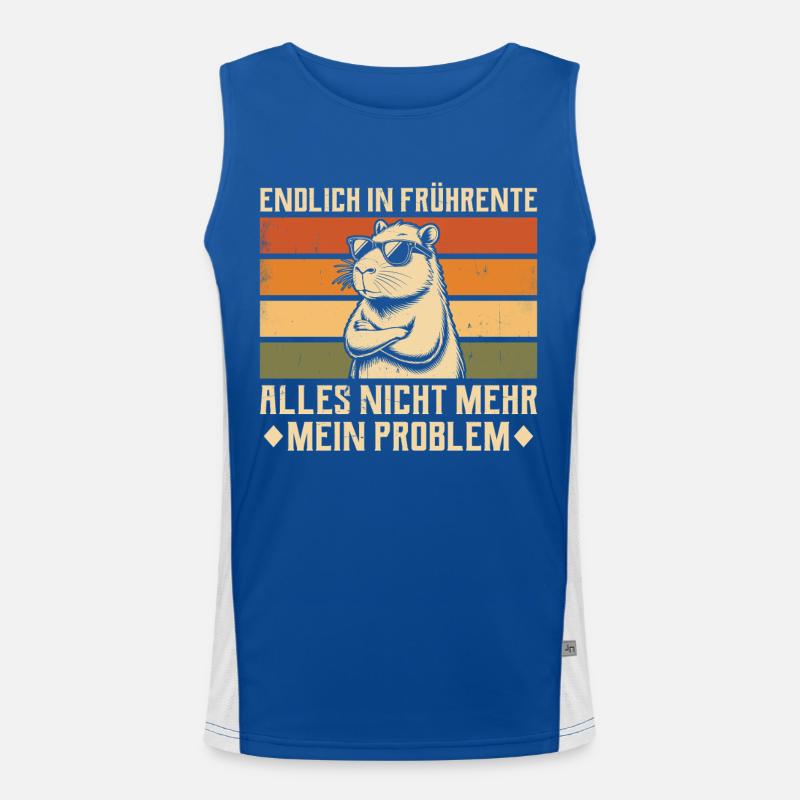 Endlich in Frührente - Capybara - Altersteilzeit Funktionelles Kontrast-Tank Top für Männer 