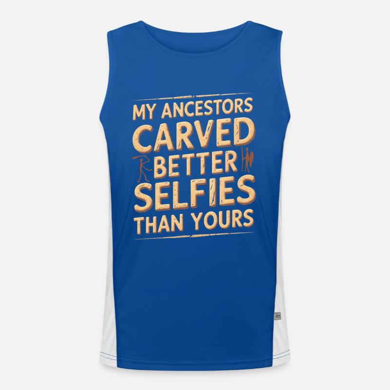 Petroglyphe Petroglyphen Craved Selfies Funktionelles Kontrast-Tank Top für Männer 