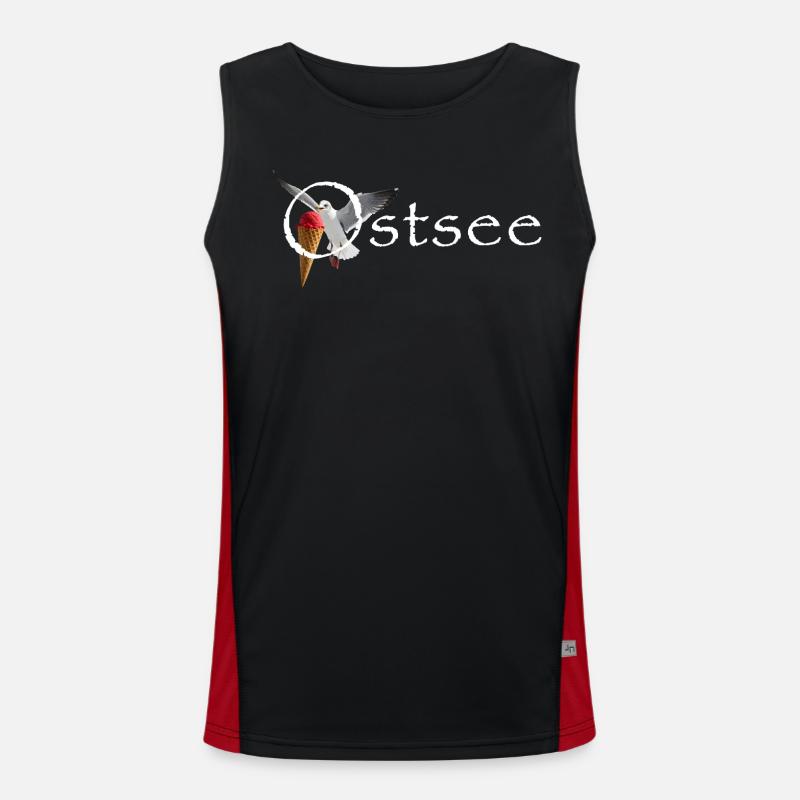 Ostsee Möwe Eisräuber Raubvogel - Men's Functional Contrast Tank Top  - black/red