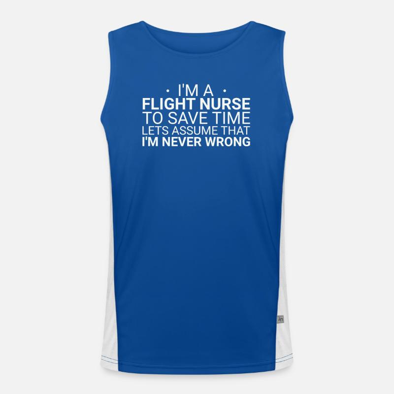 Flight Nurse Never Wrong Luftrettung Funktionelles Kontrast-Tank Top für Männer 