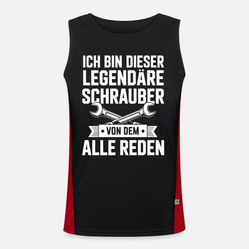 I'm this legendary mechanic - Men's Functional Contrast Tank Top  - black/red