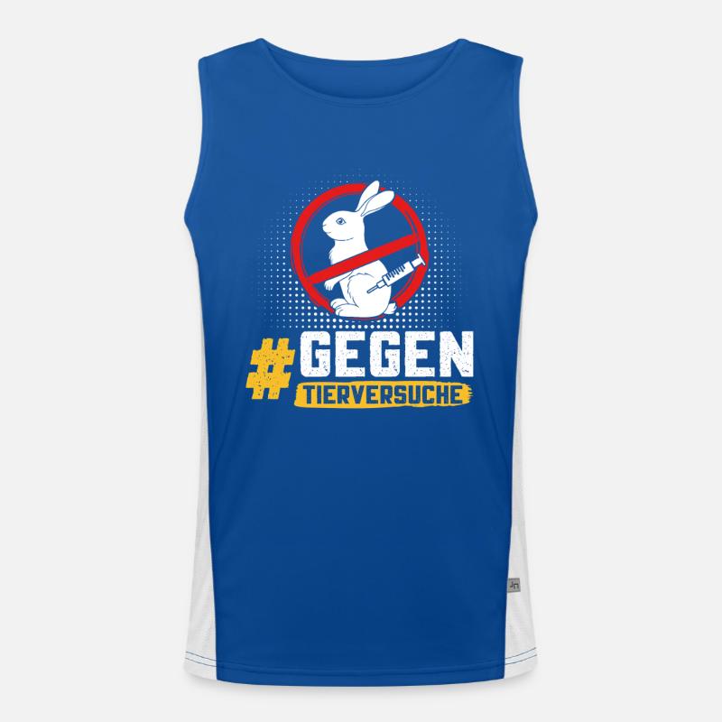 Animal protection STOP ANIMAL TESTING AGAINST TESTING Men's Functional Contrast Tank Top 