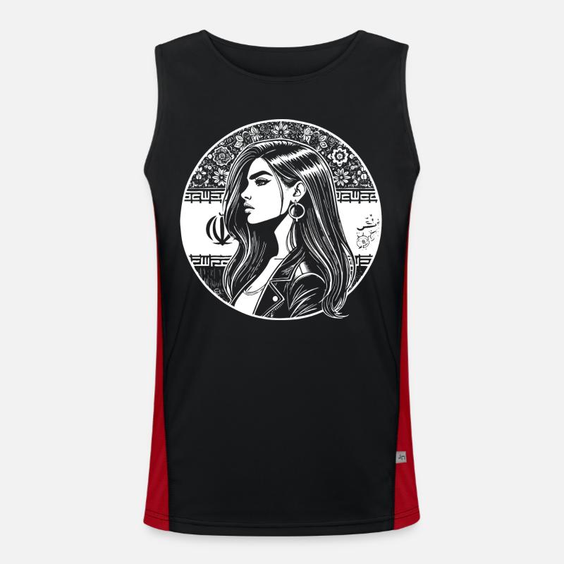Persian Design – Pride & Elegance - Men's Functional Contrast Tank Top  - black/red