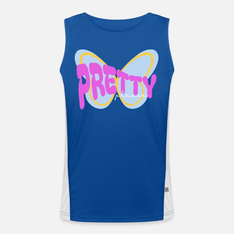 "Pretty please" sarcastic print design Men's Functional Contrast Tank Top 