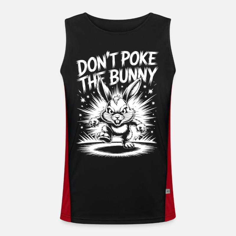 Warning about the aggressive rabbit - Men's Functional Contrast Tank Top - black/red