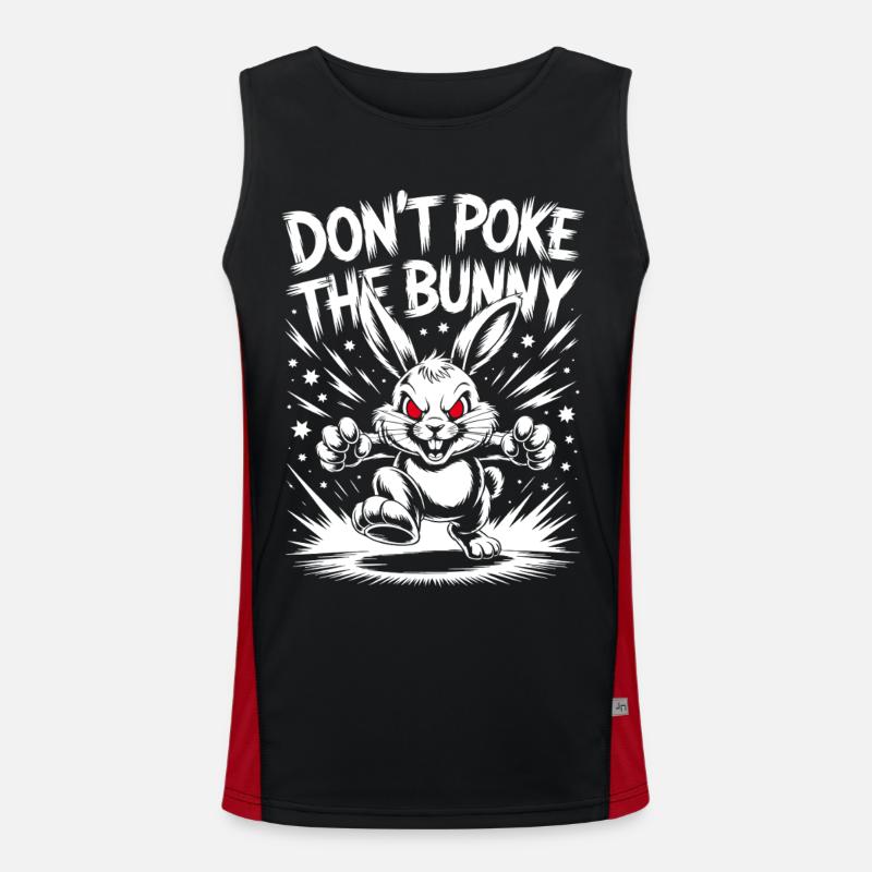 Angry Bunny Protest Design - Men's Functional Contrast Tank Top  - black/red