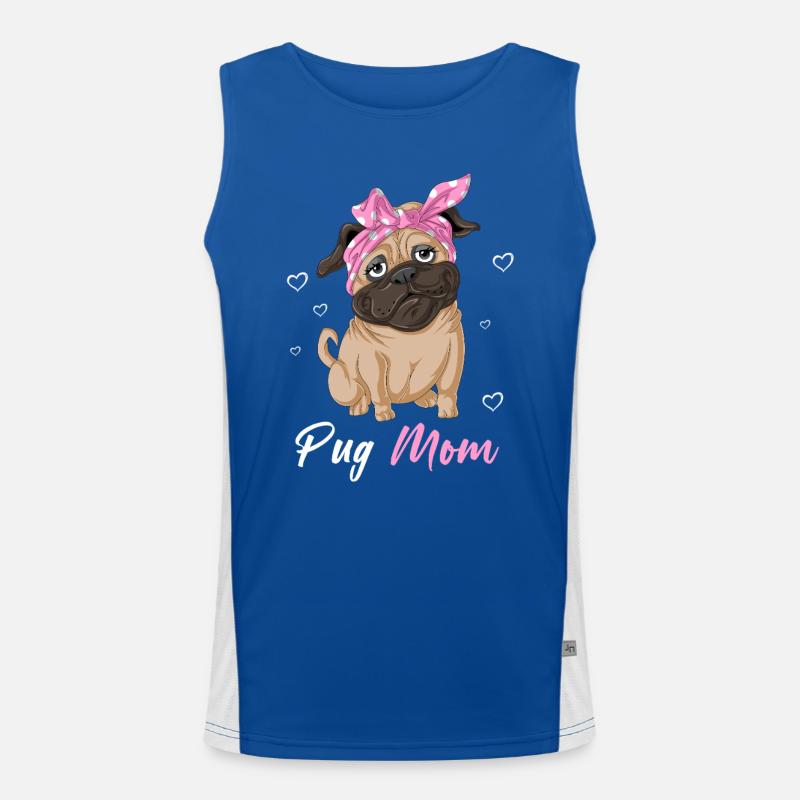 Mops Mama Muttertag T-Shirt Funktionelles Kontrast-Tank Top für Männer 