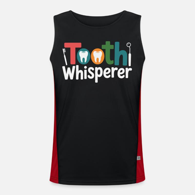 Dental Technician Precision Work  - Men's Functional Contrast Tank Top  - black/red