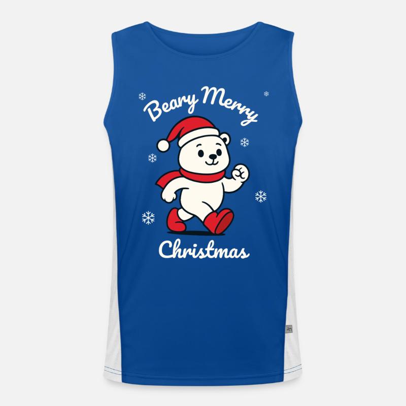 Ours polaire mignon - Jeu de mots de Noël Débardeur respirant contrasté Homme 
