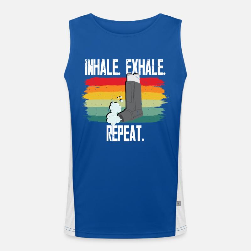 Asthma Asthmatiker Inhale Exhale Repeat Funktionelles Kontrast-Tank Top für Männer 