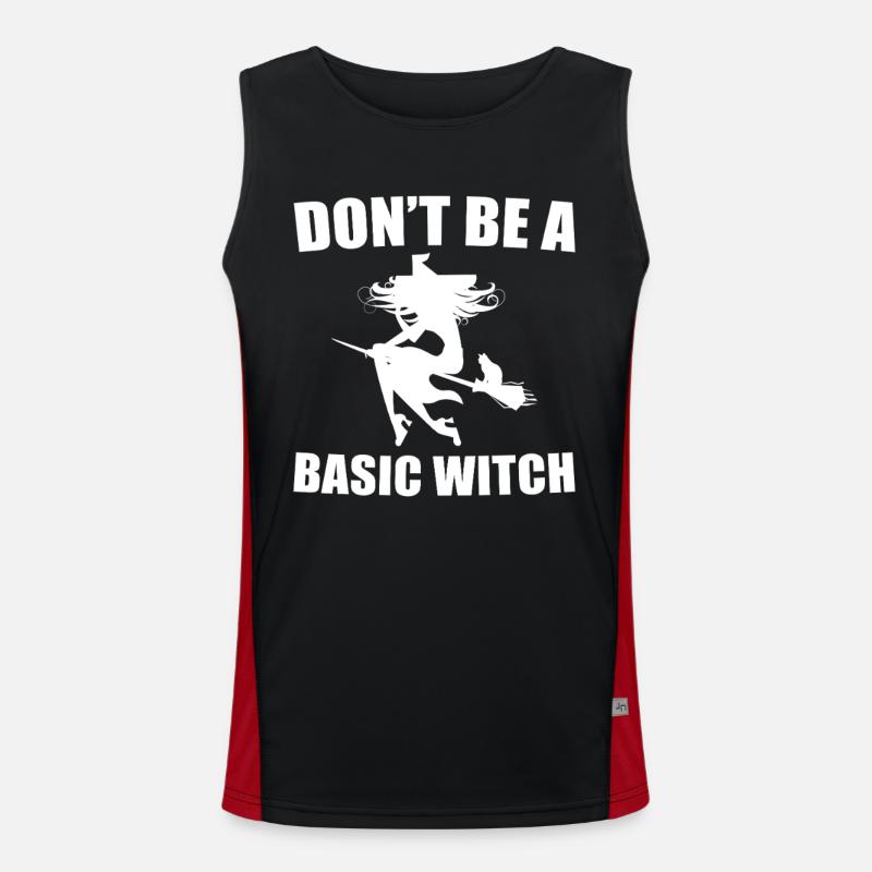 Don't Be A Basic Witch - Men's Functional Contrast Tank Top  - black/red