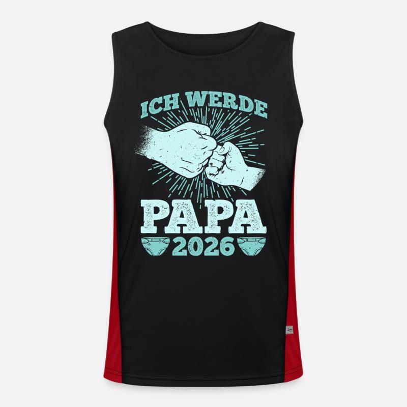 Werdender Vater ICH WERDE PAPA 2026 Lustig Funktionelles Kontrast-Tank Top für Männer 