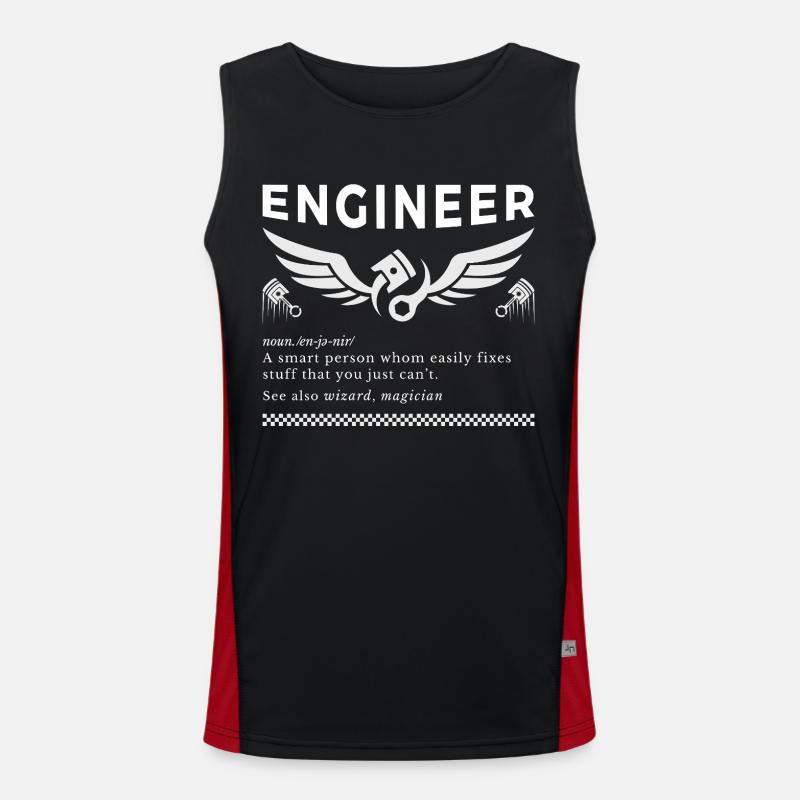 ENGINEER – The Definition Tee - Men's Functional Contrast Tank Top - black/red