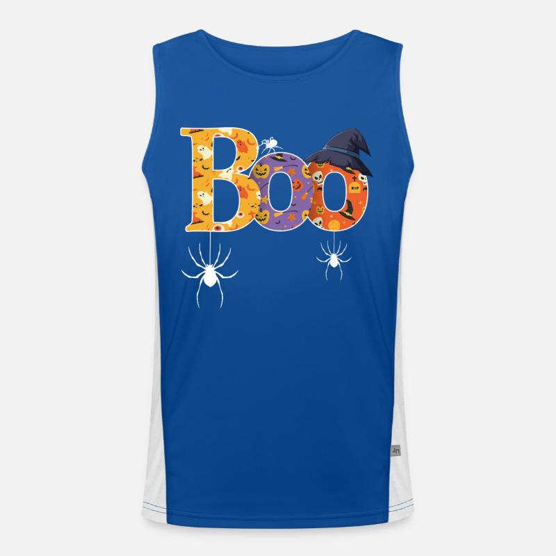 Boo Muster Halloween Funktionelles Kontrast-Tank Top für Männer 