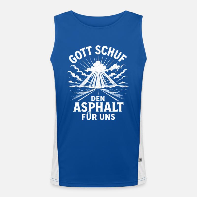 Gott schuf Asphalt Funktionelles Kontrast-Tank Top für Männer 