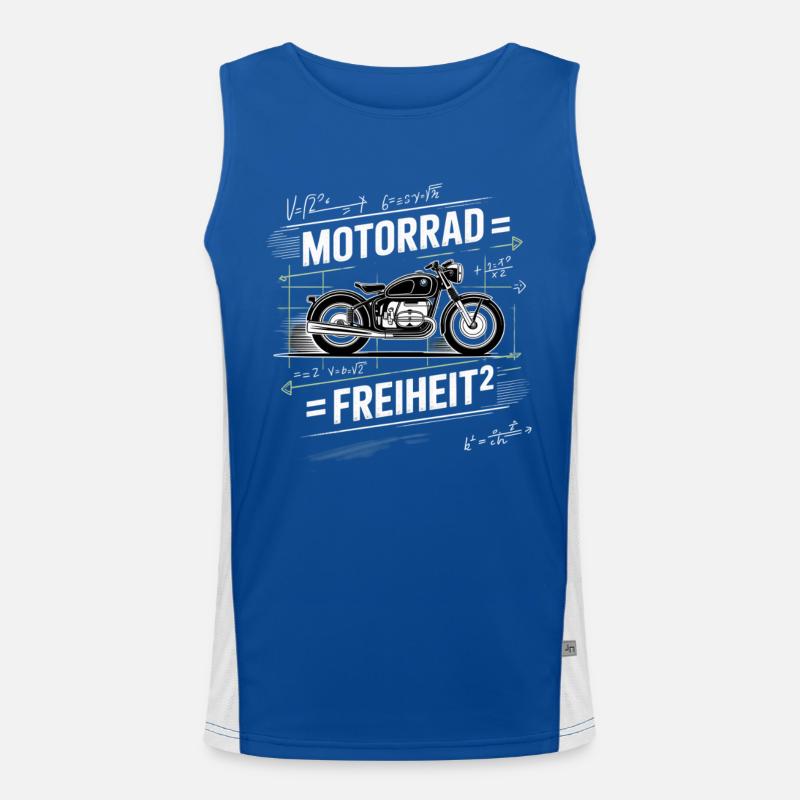 Motorcycle Freedom Chalk Style Men's Functional Contrast Tank Top 