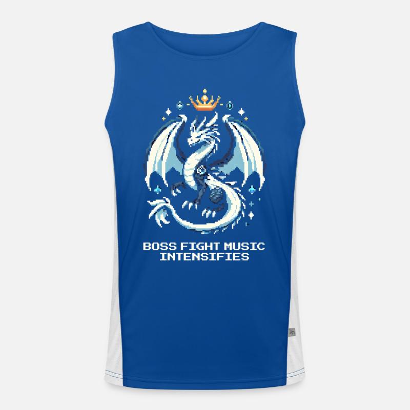 Bosskampf-Musik | Drache Pixel Art Funktionelles Kontrast-Tank Top für Männer 