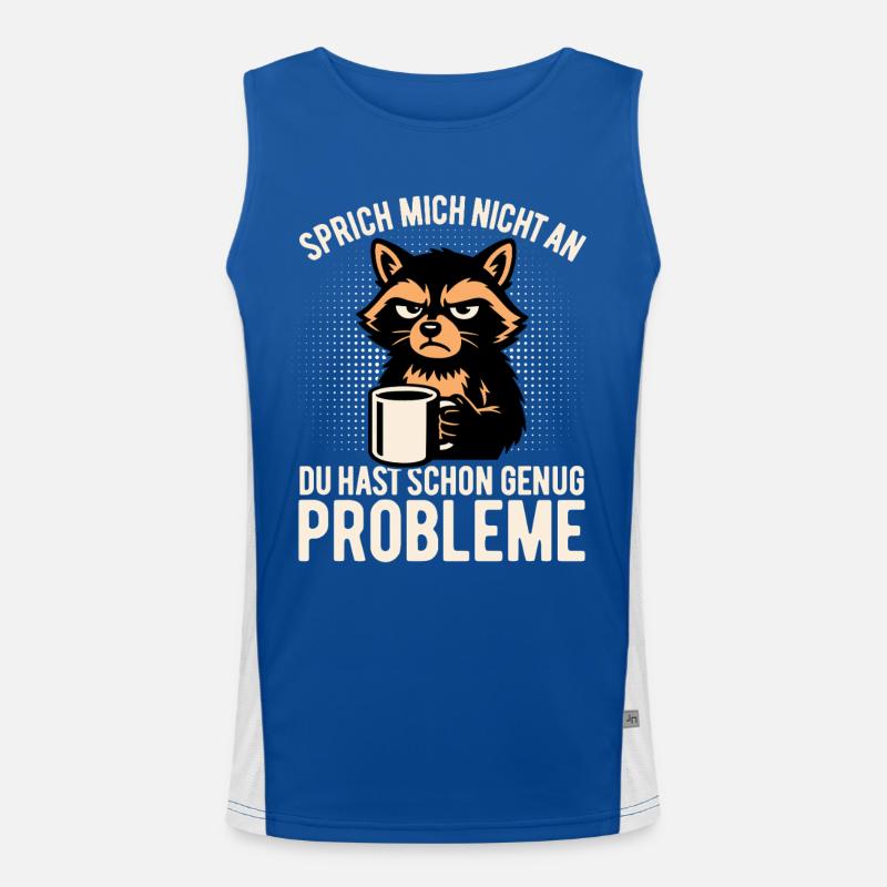 Sprich mich nicht an - Faultier Kaffee Funktionelles Kontrast-Tank Top für Männer 