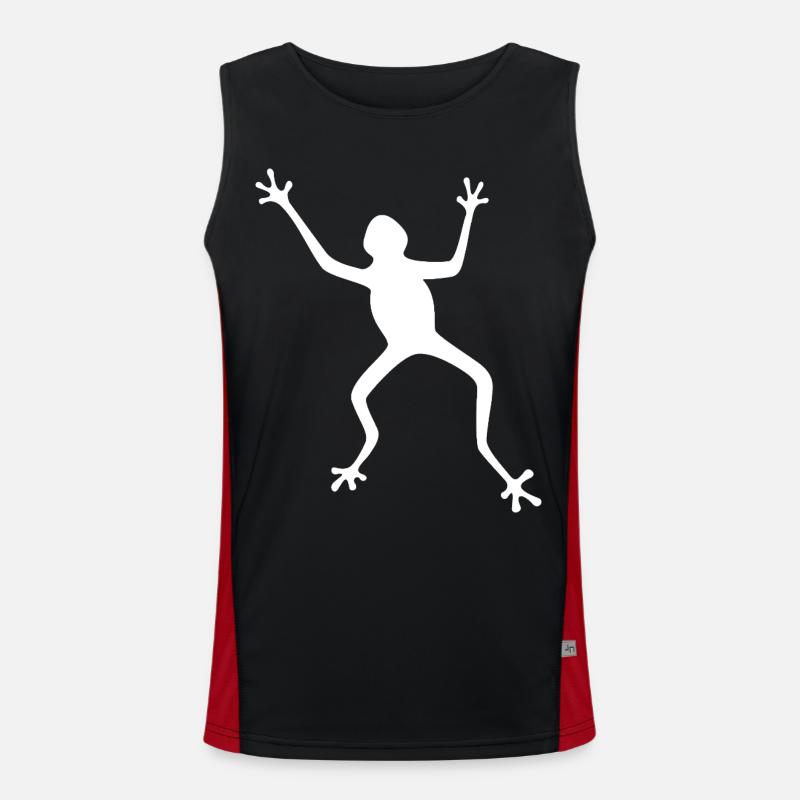 Frog Silhouette: Tropical, Rainforest - Men's Functional Contrast Tank Top - black/red