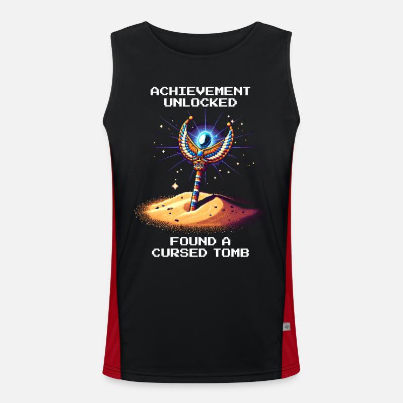 Achievement: Cursed Tomb Found | Egypt - Men's Functional Contrast Tank Top  - black/red