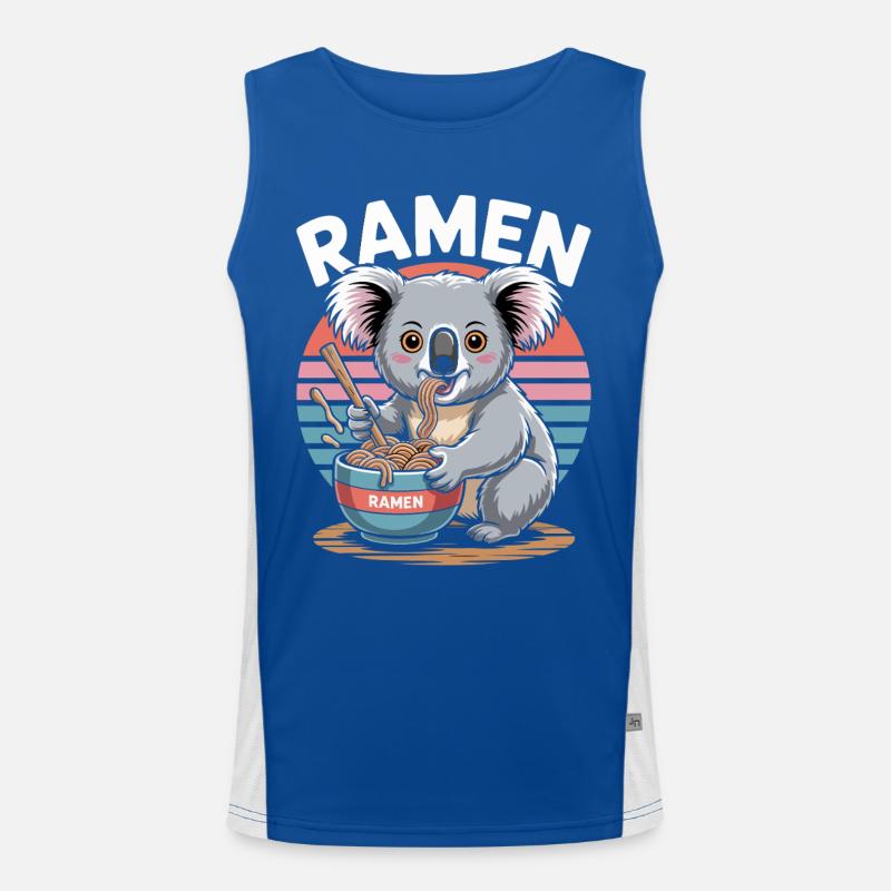 Ramen Koala im Retro Sunset Funktionelles Kontrast-Tank Top für Männer 