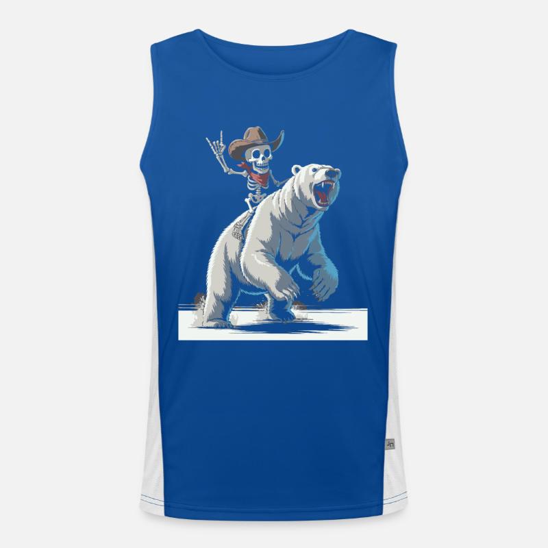 Knochen Cowboy reitet Eisbär Funktionelles Kontrast-Tank Top für Männer 