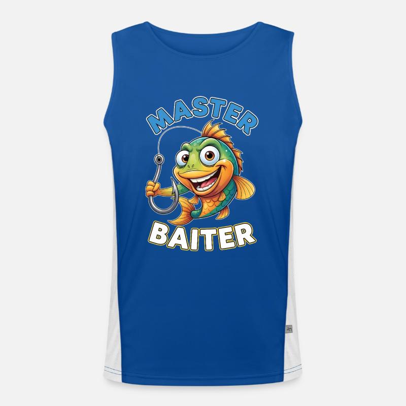 Master Baiter – Lustiger Angler Spruch Funktionelles Kontrast-Tank Top für Männer 