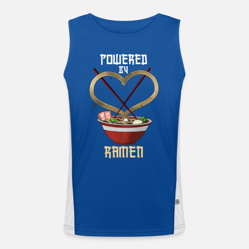 Powered by Ramen Funny Tee Funktionelles Kontrast-Tank Top für Männer 