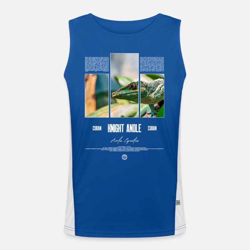 Cuban Knight Anole Lizard Owner Reptile Keeper Men's Functional Contrast Tank Top 
